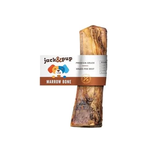 Jack&Pup Marrow Bones for Dogs, 6" Natural Beef Bone | Long Lasting Chew for Large Dogs thumbnail 1