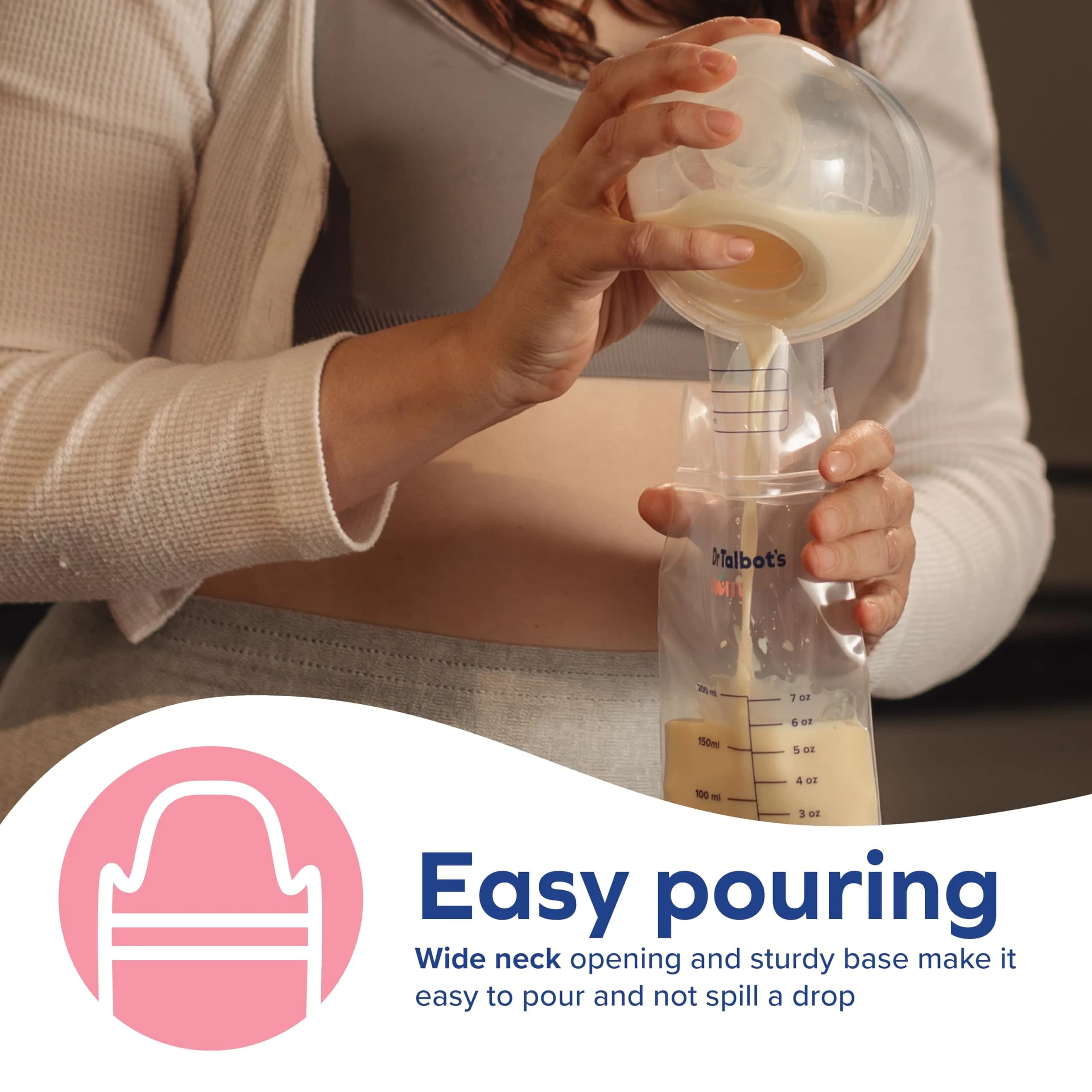 Dr. Talbot's Mom Breastmilk Storage Bags (50 Count, 8oz/240ml) | Puncture-Resistant & Freezer-Safe - view 5