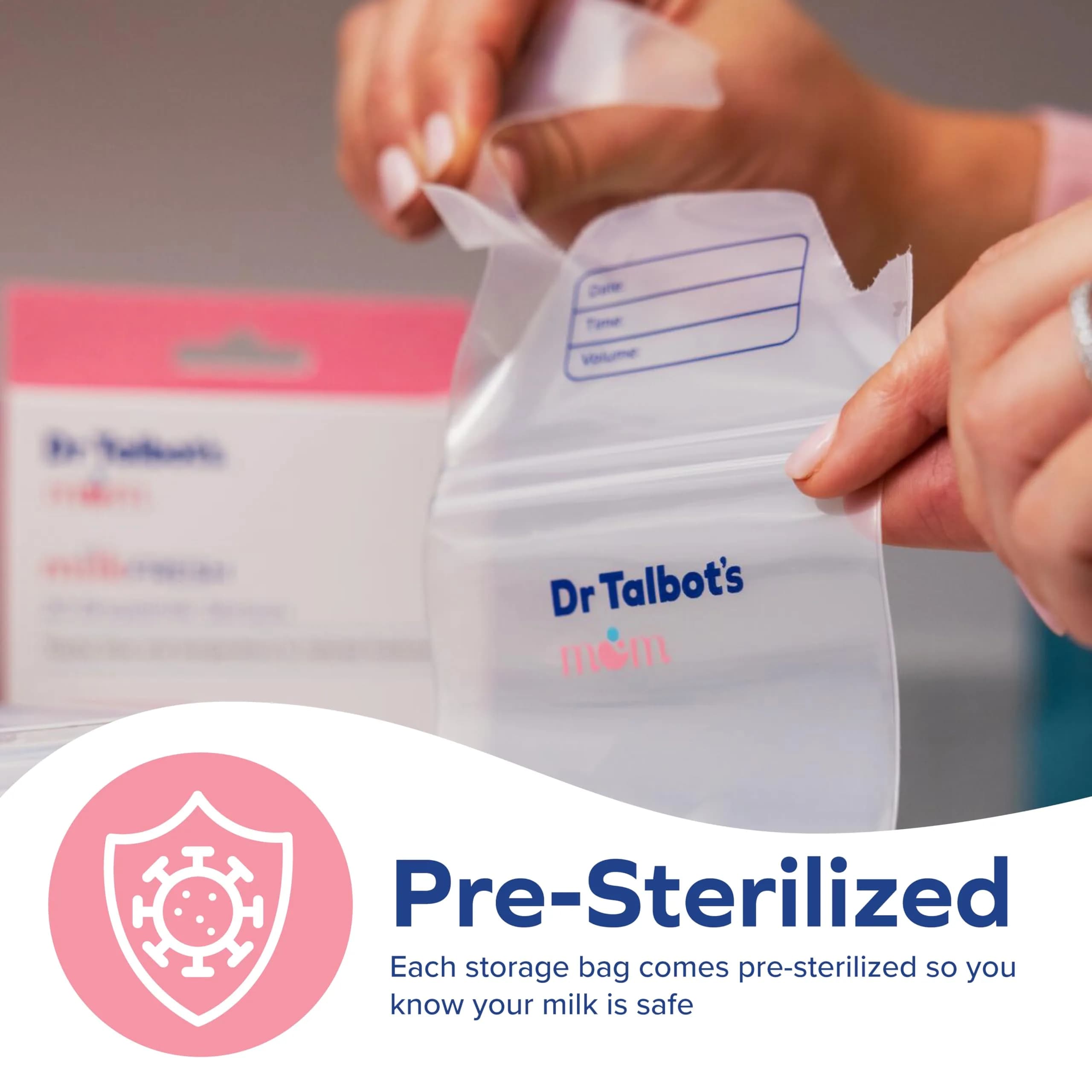 Dr. Talbot's Mom Breastmilk Storage Bags (50 Count, 8oz/240ml) | Puncture-Resistant & Freezer-Safe - view 4