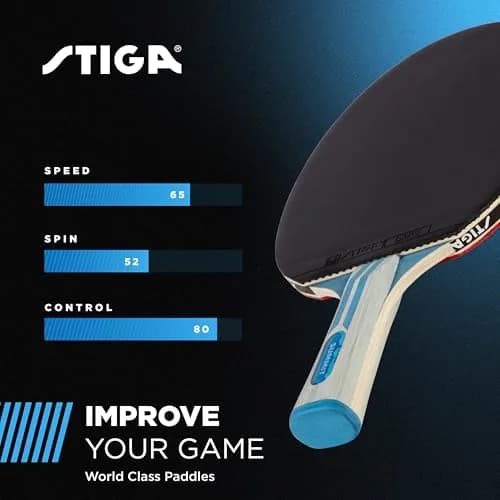 STIGA Summit Ping Pong Paddle - 5-Ply Ultra-Light Blade - 2mm Tournament-Approved Sponge - Flared Handle thumbnail 4