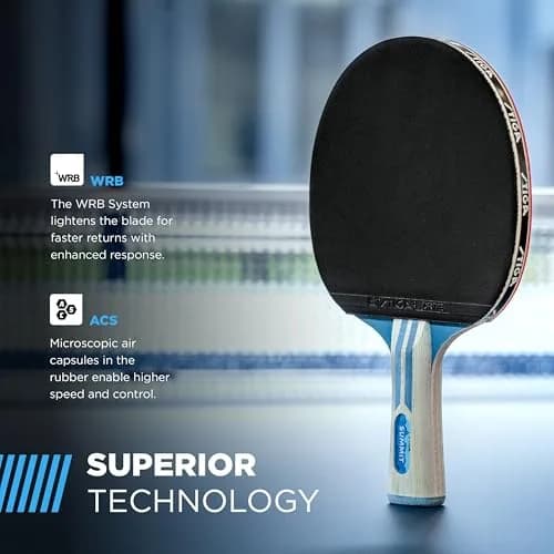 STIGA Summit Ping Pong Paddle - 5-Ply Ultra-Light Blade - 2mm Tournament-Approved Sponge - Flared Handle thumbnail 5