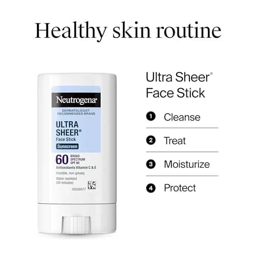 Neutrogena Ultra Sheer Face Sunscreen Stick SPF 60, 13.3g (0.47 oz) | Broad Spectrum UVA/UVB Protection thumbnail 8