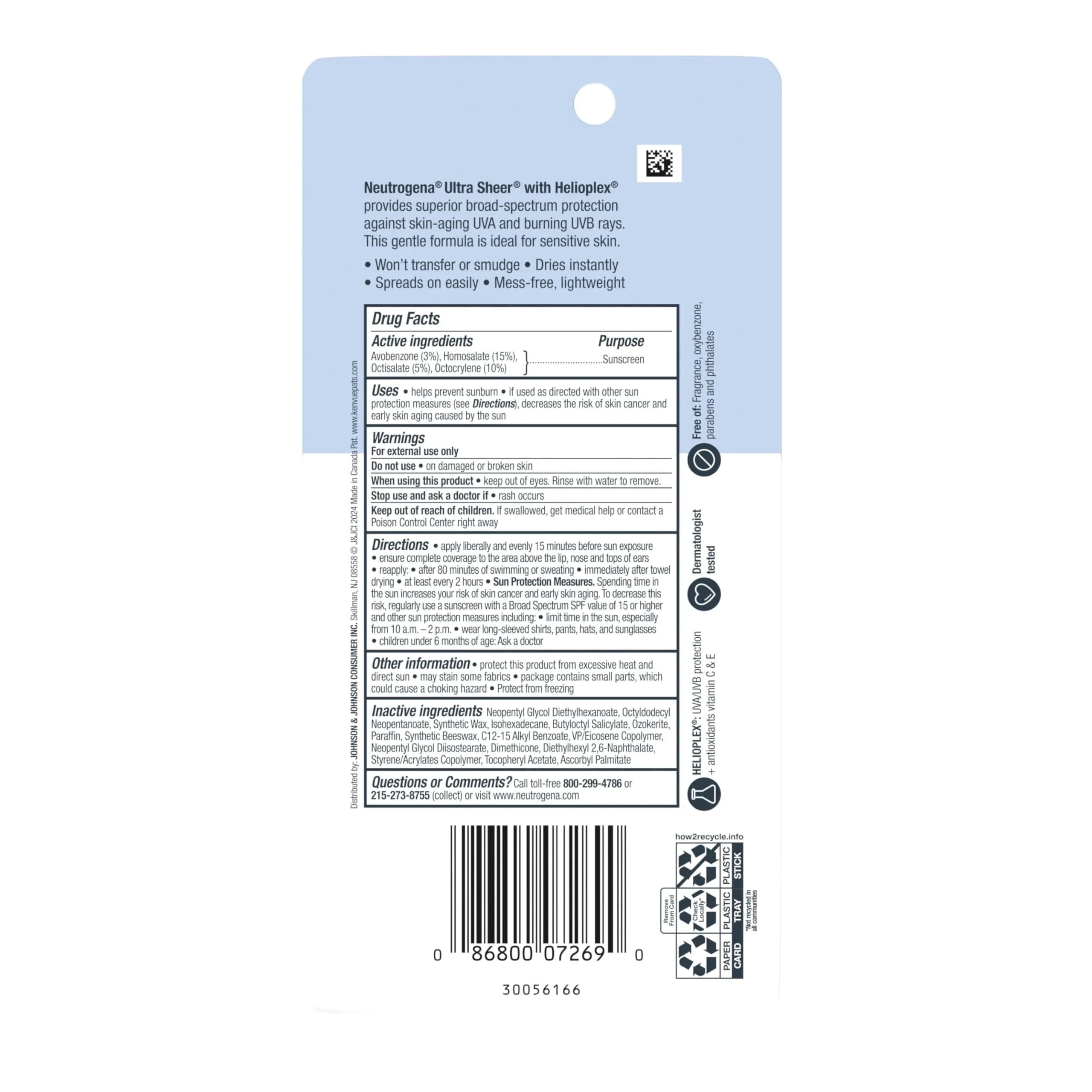 Neutrogena Ultra Sheer Face Sunscreen Stick SPF 60, 13.3g (0.47 oz) | Broad Spectrum UVA/UVB Protection - view 9