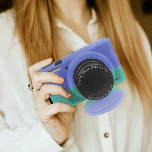 Easy Hood Camera Case for Canon G7X Mark III (Purple Blue) | Silicone Protective Cover with Removable Lens Cap thumbnail 7