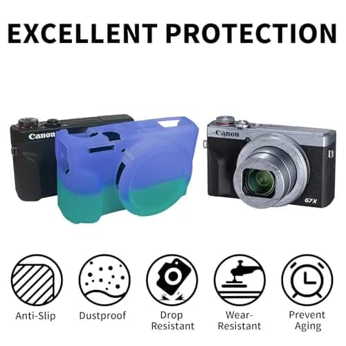 Easy Hood Camera Case for Canon G7X Mark III (Purple Blue) | Silicone Protective Cover with Removable Lens Cap thumbnail 2