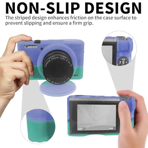 Easy Hood Camera Case for Canon G7X Mark III (Purple Blue) | Silicone Protective Cover with Removable Lens Cap thumbnail 3