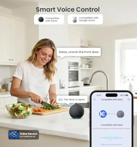 Veise VE017G WiFi Smart Keyless Entry Lock for Front Door | 6 Unlock Methods, App & Voice Control thumbnail 4