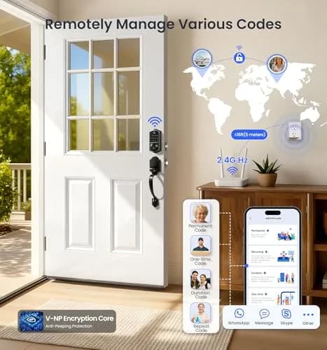 Veise VE017G WiFi Smart Keyless Entry Lock for Front Door | 6 Unlock Methods, App & Voice Control thumbnail 5