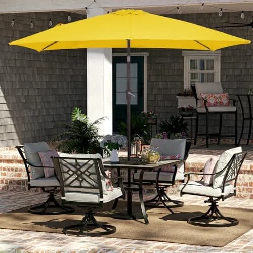 JEAREY 6.5x10 ft Rectangular Patio Umbrella UV Protection Yellow | Wide Shade & Windproof thumbnail 4