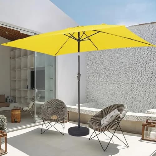 JEAREY 6.5x10 ft Rectangular Patio Umbrella UV Protection Yellow | Wide Shade & Windproof thumbnail 8