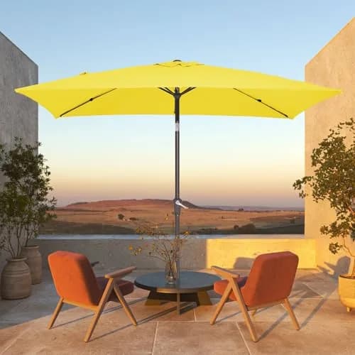 JEAREY 6.5x10 ft Rectangular Patio Umbrella UV Protection Yellow | Wide Shade & Windproof thumbnail 2