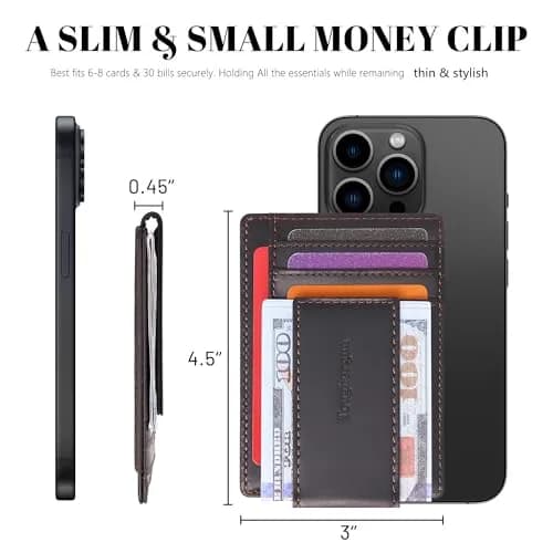 Toughergun Slim RFID Blocking Wallet for Men | 4" x 3" x 0.3" (10.16cm x 7.62cm x 0.76cm) thumbnail 7