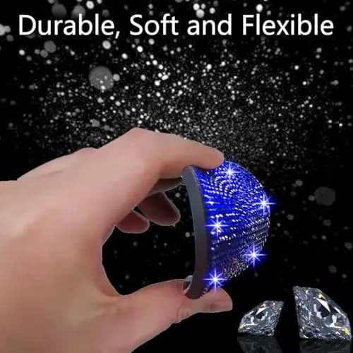 NBTEPEM Bling Car Cup Holder Coasters 2.75 inch (4 pcs, Blue) | Sparkle & Protect Your Car Interior thumbnail 4