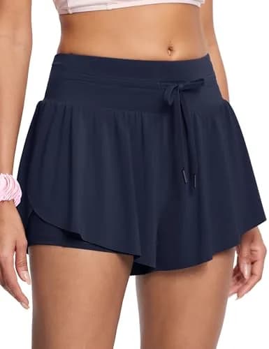 ISEEGZ Swim Board Shorts Women 2.8" Navy | Chlorine-Resistant, High-Waisted, Quick-Dry (70-120 chars) thumbnail 1