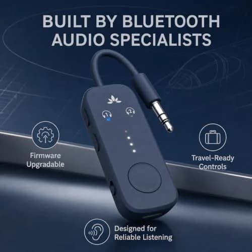 Avantree Relay Bluetooth Transmitter for 2 Headphones | 25-Hour Battery, aptX Adaptive thumbnail 4