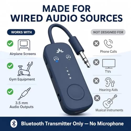 Avantree Relay Bluetooth Transmitter for 2 Headphones | 25-Hour Battery, aptX Adaptive thumbnail 6