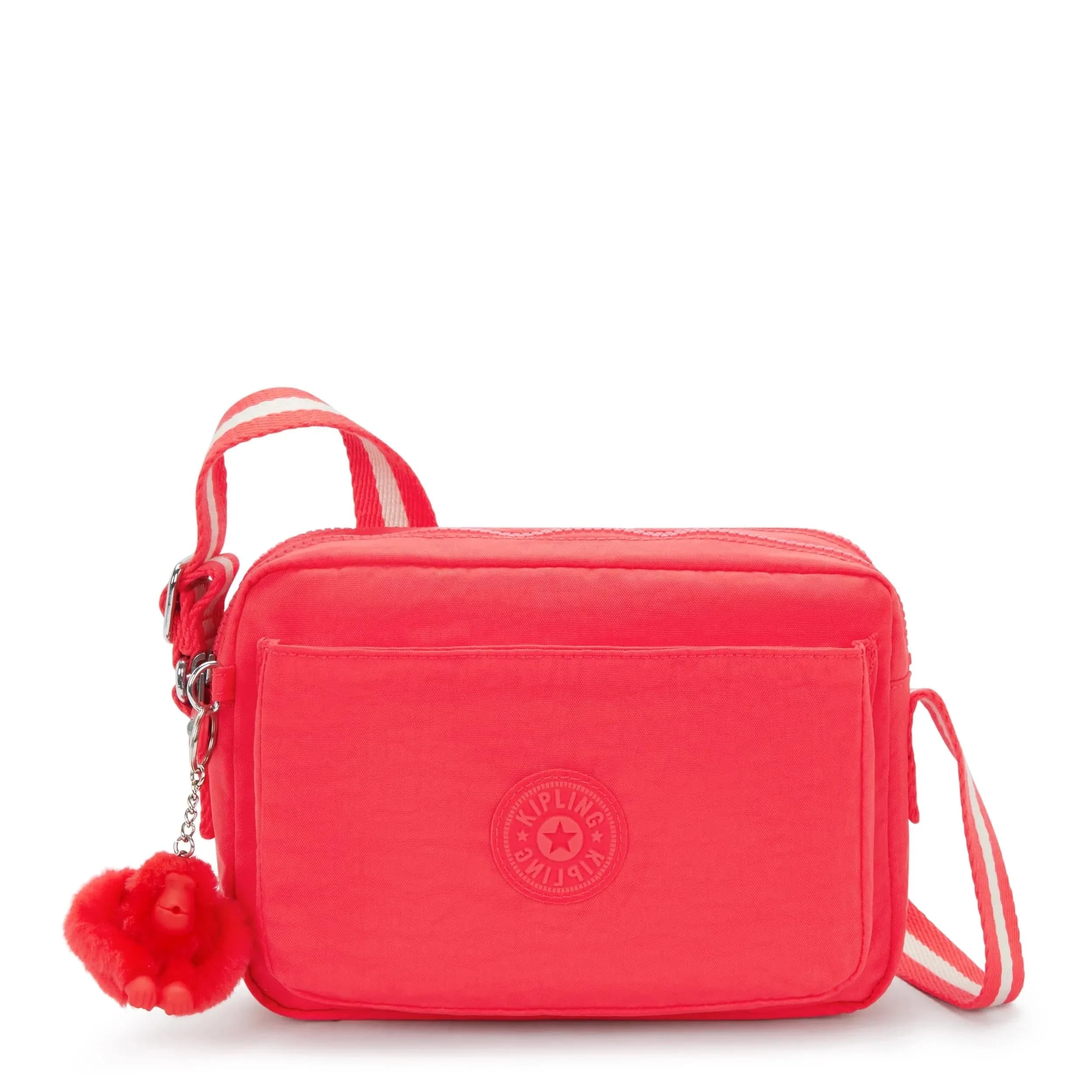 Kipling Abanu Medium Crossbody Bag, Escape Red, 24cm (9.5"L x 6.75"H x 3.5"D) | Lightweight Water-Resistant Nylon Daypack - main product image