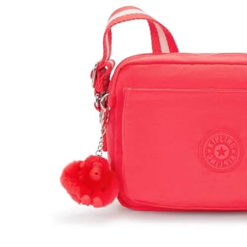 Kipling Abanu Medium Crossbody Bag, Escape Red, 24cm (9.5"L x 6.75"H x 3.5"D) | Lightweight Water-Resistant Nylon Daypack thumbnail 6