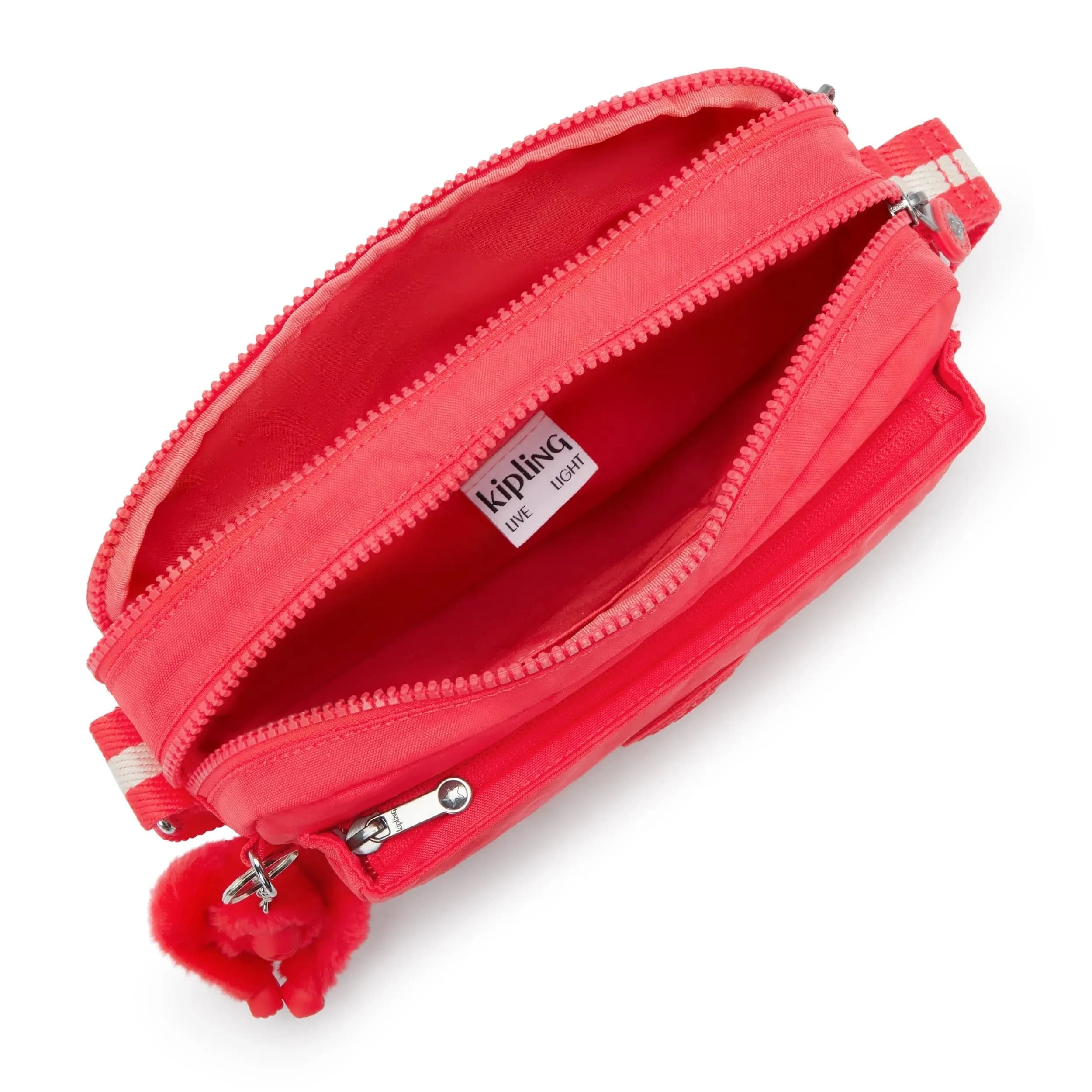 Kipling Abanu Medium Crossbody Bag, Escape Red, 24cm (9.5"L x 6.75"H x 3.5"D) | Lightweight Water-Resistant Nylon Daypack - view 3