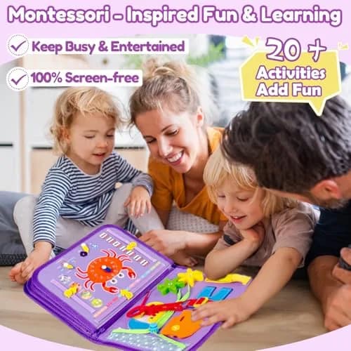 Qizfun Mermaid Montessori Busy Board Book for Toddlers | 27 cm x 23 cm (11x9 inches) thumbnail 3