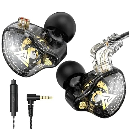 HJX QKZ AK6 Pro Wired In-Ear Monitor Headphones with Mic | 11mm Dynamic Driver, Deep Bass Sound, Passive Noise Isolation thumbnail 1
