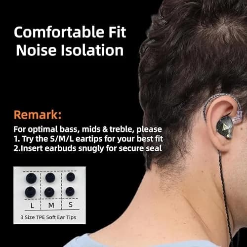 HJX QKZ AK6 Pro Wired In-Ear Monitor Headphones with Mic | 11mm Dynamic Driver, Deep Bass Sound, Passive Noise Isolation thumbnail 4