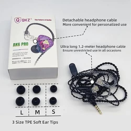HJX QKZ AK6 Pro Wired In-Ear Monitor Headphones with Mic | 11mm Dynamic Driver, Deep Bass Sound, Passive Noise Isolation thumbnail 9