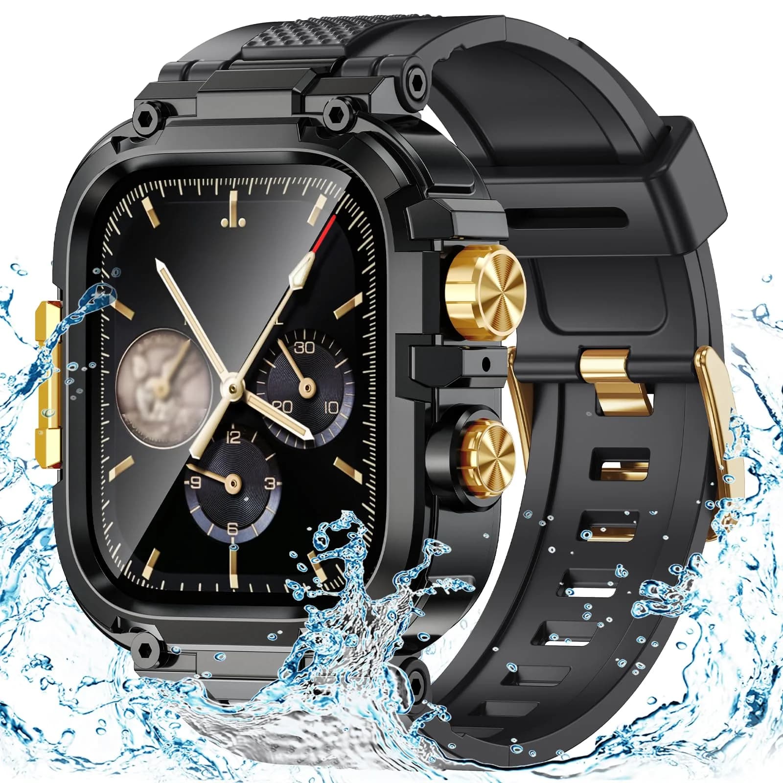 Goton Rugged Sport Band with Case for Apple Watch 44mm | Heavy-Duty Water-Resistant Armor - main product image