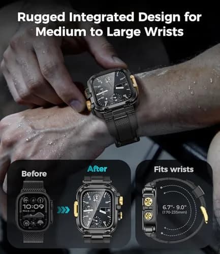 Goton Rugged Sport Band with Case for Apple Watch 44mm | Heavy-Duty Water-Resistant Armor thumbnail 4