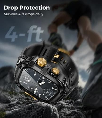 Goton Rugged Sport Band with Case for Apple Watch 44mm | Heavy-Duty Water-Resistant Armor thumbnail 5