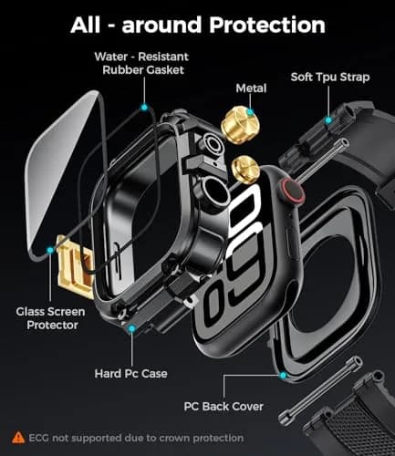 Goton Rugged Sport Band with Case for Apple Watch 44mm | Heavy-Duty Water-Resistant Armor thumbnail 6