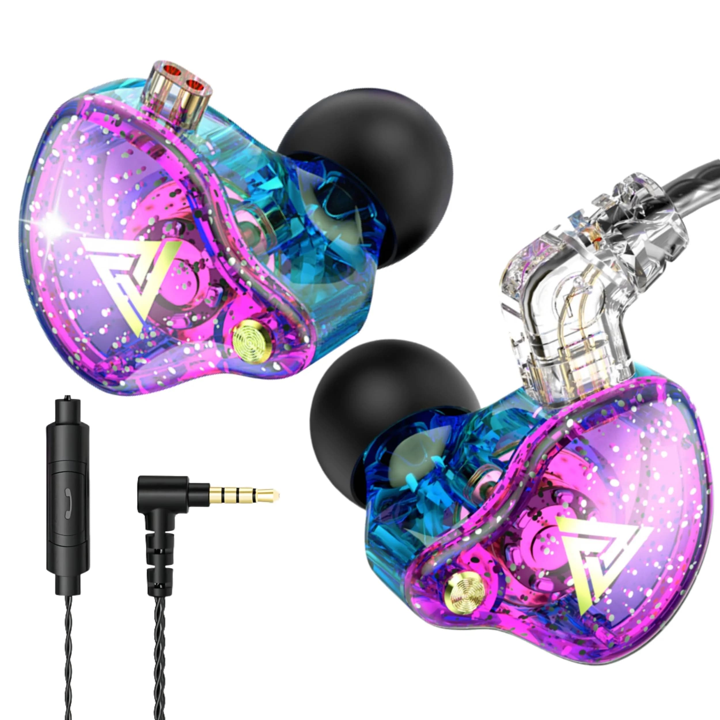 HJX QKZ AK6 Pro Wired In-Ear Monitor Headphones with Mic, 11mm Dynamic Driver, Deep Bass Sound | Gaming & Music — colors