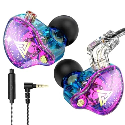 HJX QKZ AK6 Pro Wired In-Ear Monitor Headphones with Mic, 11mm Dynamic Driver, Deep Bass Sound | Gaming & Music thumbnail 1