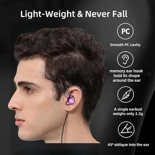 HJX QKZ AK6 Pro Wired In-Ear Monitor Headphones with Mic, 11mm Dynamic Driver, Deep Bass Sound | Gaming & Music thumbnail 7