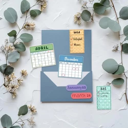 CHGCRAFT Month Week Calendar Clear Stamp 6.3x4.33inch | Durable Silicone DIY Craft Tool thumbnail 7