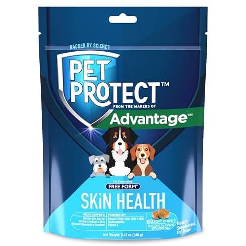 Pet Protect Skin Health Supplement for Dogs, Bacon Flavor, 60ct | Supports Sensitive Skin & Moisture thumbnail 1