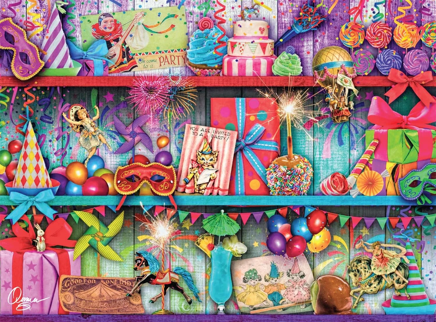 Buffalo Games Pretty Party 1000 Piece Jigsaw Puzzle | Vibrant Festive Scene for Adults - main product image