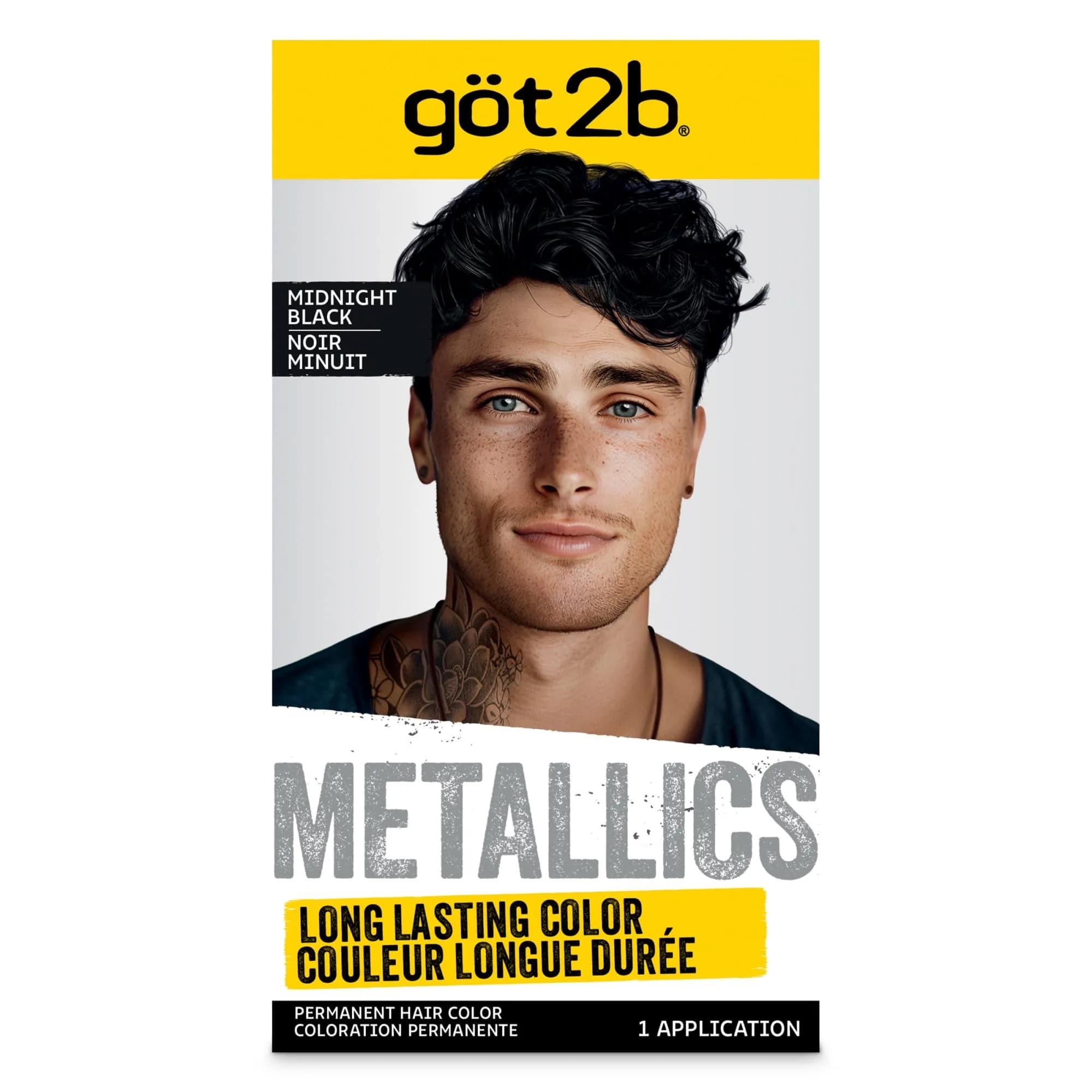 Got2B Metallics Permanent Hair Color Midnight Black 205ml (7.05 Oz) | Metallic Shine Booster - main product image