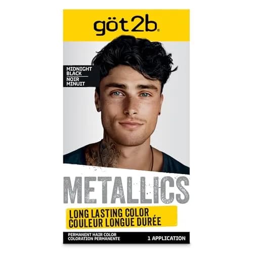 Got2B Metallics Permanent Hair Color Midnight Black 205ml (7.05 Oz) | Metallic Shine Booster thumbnail 1