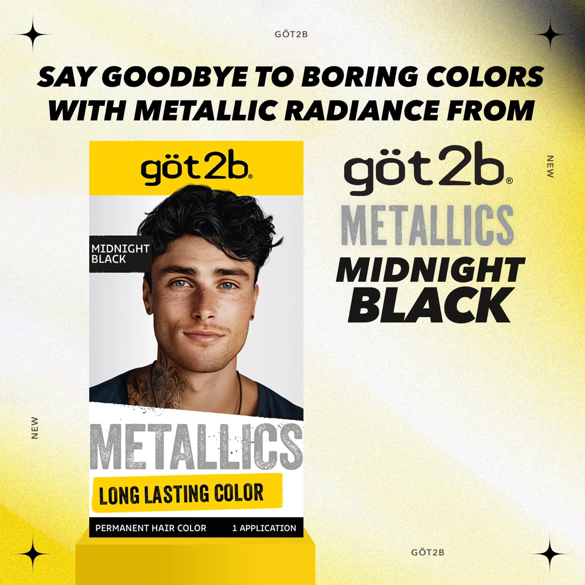 Got2B Metallics Permanent Hair Color Midnight Black 205ml (7.05 Oz) | Metallic Shine Booster - view 8