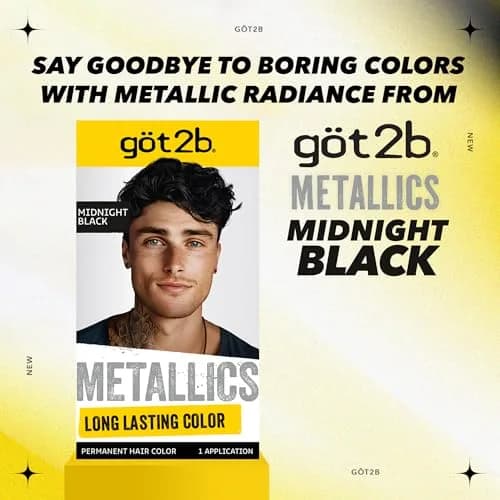 Got2B Metallics Permanent Hair Color Midnight Black 205ml (7.05 Oz) | Metallic Shine Booster thumbnail 8