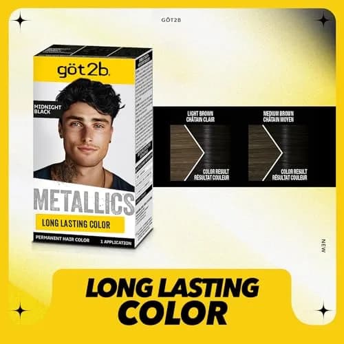 Got2B Metallics Permanent Hair Color Midnight Black 205ml (7.05 Oz) | Metallic Shine Booster thumbnail 2