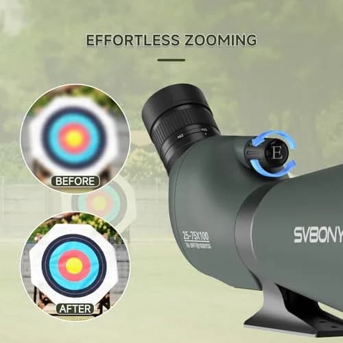 SVBONY SV28 Spotting Scope 25-75x100mm | High Magnification Optics for Target Shooting & Birdwatching thumbnail 7
