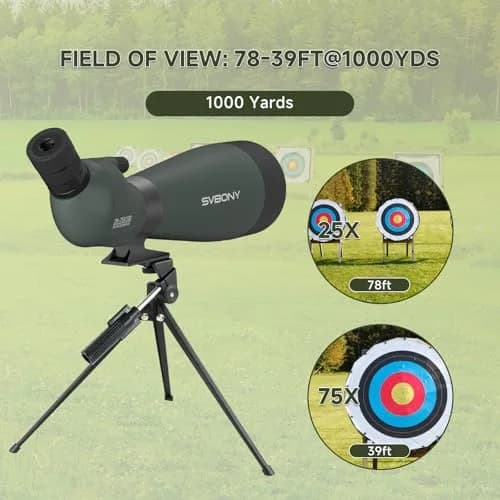SVBONY SV28 Spotting Scope 25-75x100mm | High Magnification Optics for Target Shooting & Birdwatching thumbnail 3