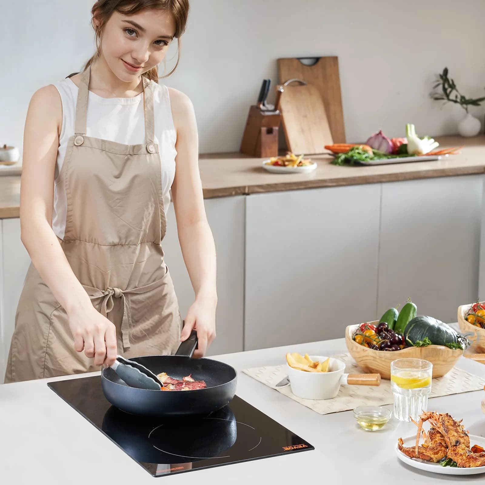 VEVOR 12-inch Built-in Electric Ceramic Cooktop 3000W | 220V Compatible with 11 Heat Levels - view 8