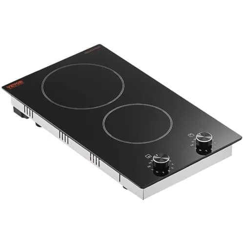 VEVOR 12-inch Built-in Electric Ceramic Cooktop 3000W | 220V Compatible with 11 Heat Levels thumbnail 9