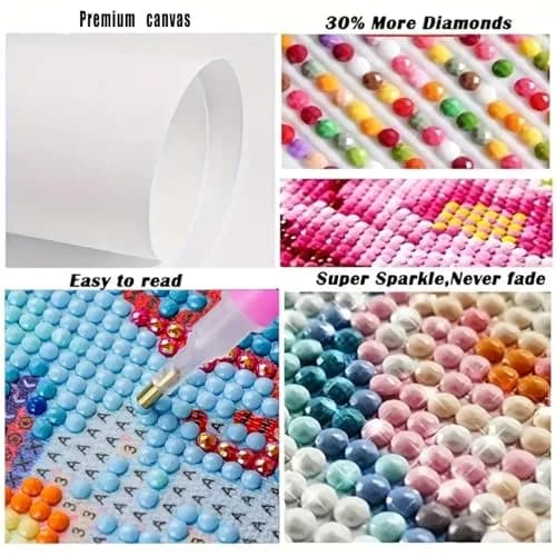 BYGFHLYW Sea of Flowers 5D Diamond Painting Kit 30x40cm (12x16 Inches) | Full Drill Crystal Art for Adults & Beginners thumbnail 6