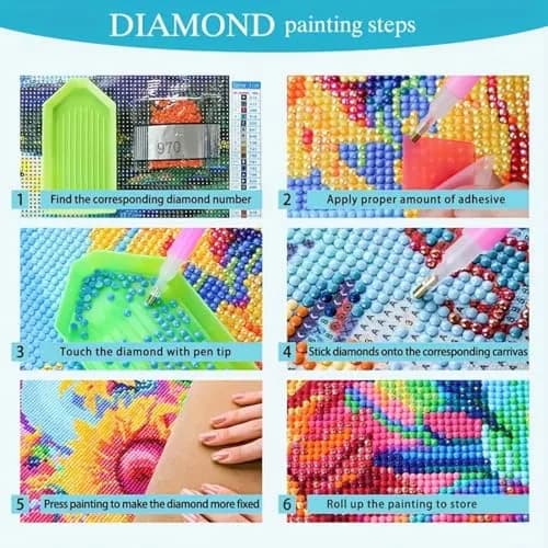 BYGFHLYW Sea of Flowers 5D Diamond Painting Kit 30x40cm (12x16 Inches) | Full Drill Crystal Art for Adults & Beginners thumbnail 8