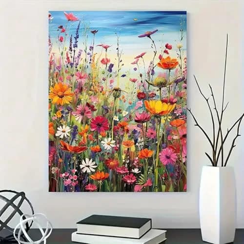 BYGFHLYW Sea of Flowers 5D Diamond Painting Kit 30x40cm (12x16 Inches) | Full Drill Crystal Art for Adults & Beginners thumbnail 2