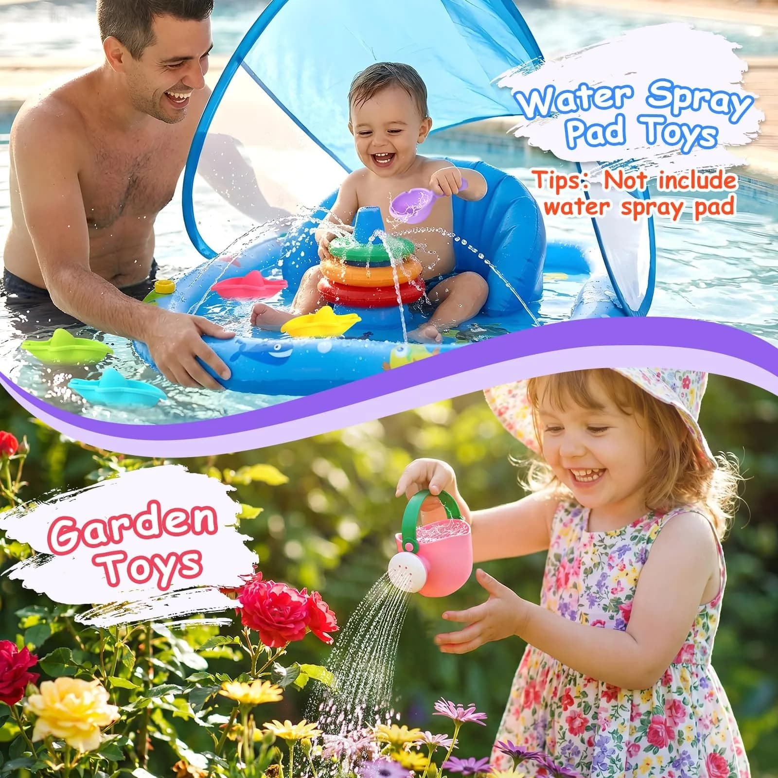 Fajiabao Bath Toys for Kids Ages 1-3, Toddler Bath Toys Mold Free Stacking Boat Water Table Pool Sand Bathtub Sensory Toys (6-Piece Set) - view 3